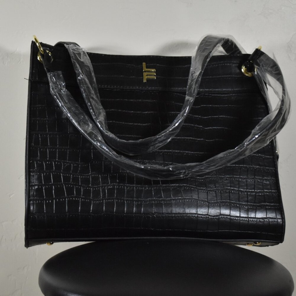 London Fog Black Leather Satchel